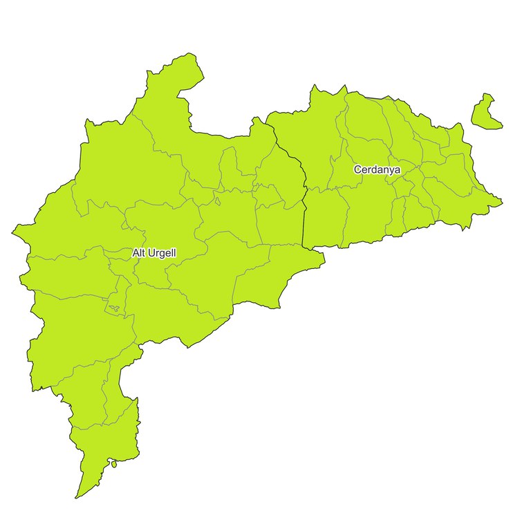 mapa Consorci GAL Alt Urgell - Cerdanya.