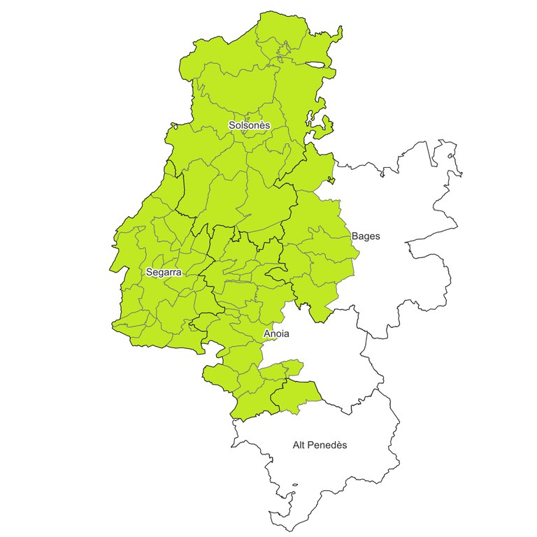 mapa Consorci per al Desenvolupament de la Catalunya Central.