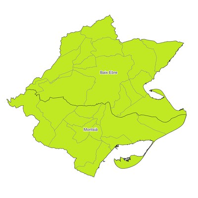 Mapa Consorci per al Desenvolupament del Baix Ebre i Montsià.